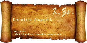 Kardics Zsanett névjegykártya